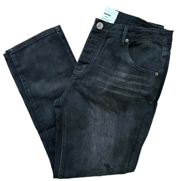 One Teaspoon NWT Messed Trucker Mid Waist Straight Leg Jeans Size 18 - Picture 8 of 10